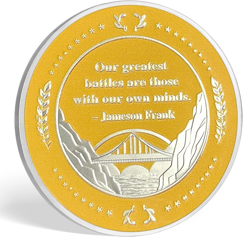 Imasoner 14 Year Sobriety Coin – Road Sign AA Medallion with Serenity Prayer | NA AA HA Recovery Chip Token | Sobriety Gift for Men & Women Celebrating Addiction Recovery Milestone - Image 2